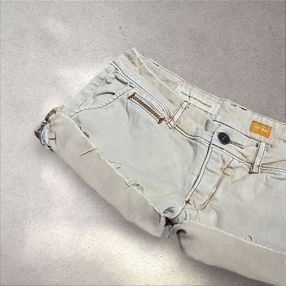 Anthropologie | Pilcro and The Letterpress Low Rise Beige Micro Booty Shorts - Picture 4 of 5